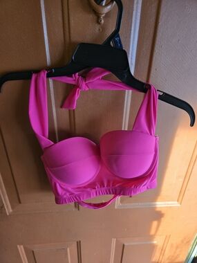 Women’s Padded Halter Bikini Top - Hot Pink